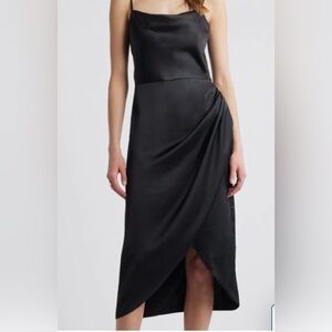 Elegant Black Satin Dress
